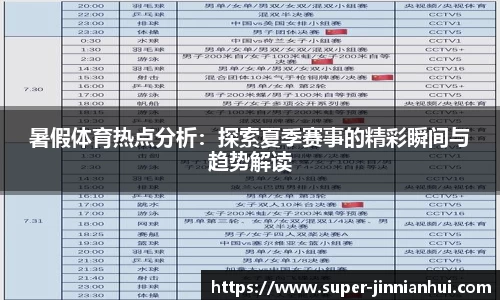 暑假体育热点分析：探索夏季赛事的精彩瞬间与趋势解读